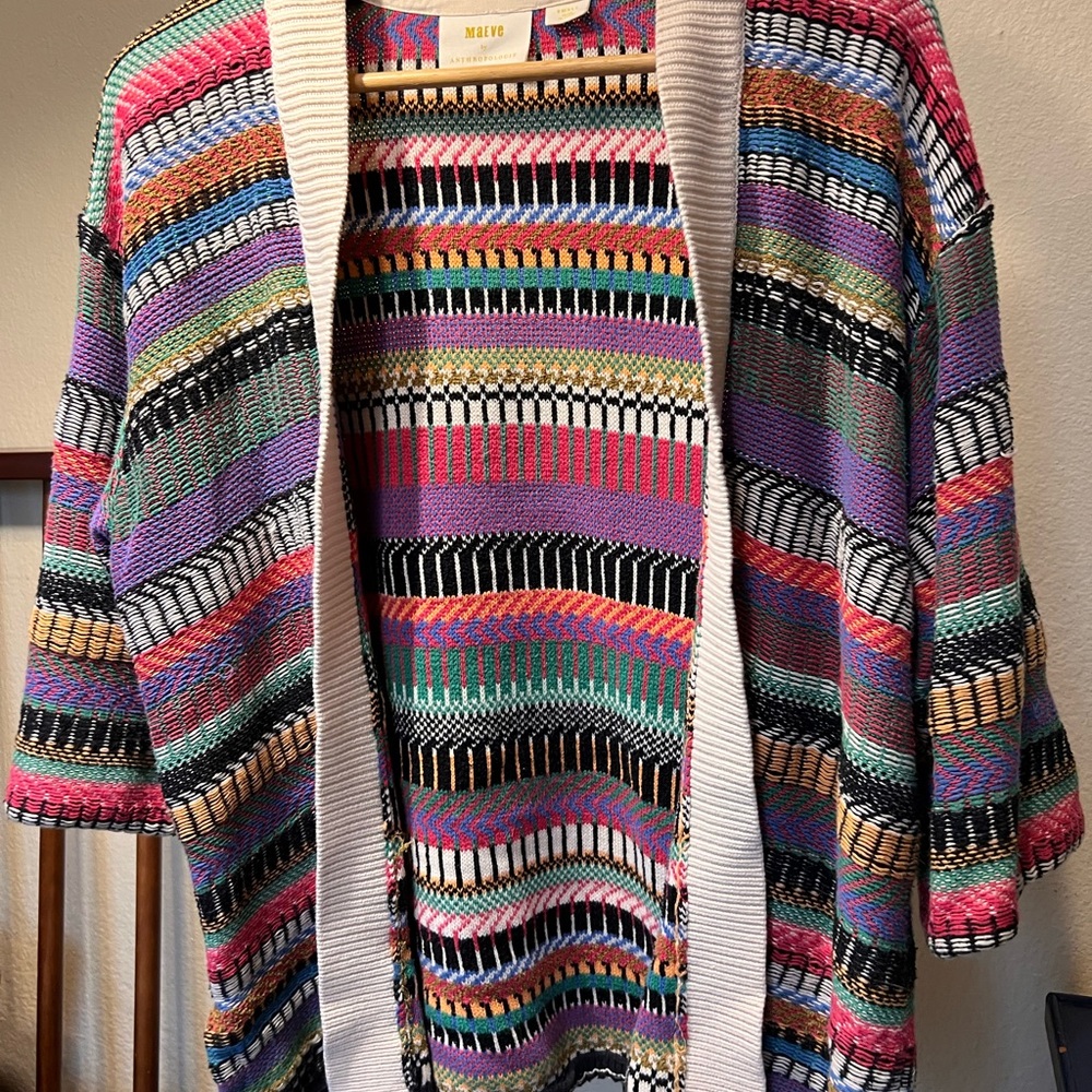 Anthropologie Maeve Colorful Knit Cardigan